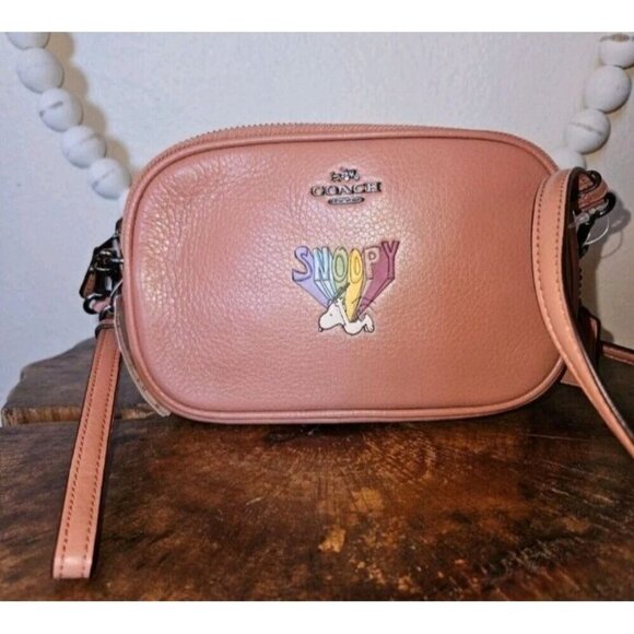 Coach x Peanuts Snoopy Rainbow Pink Leather Mini Crossbody Bag NWT F1777 Rare - Picture 5 of 14